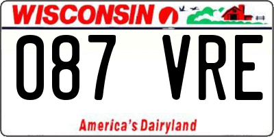 WI license plate 087VRE