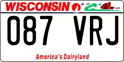WI license plate 087VRJ