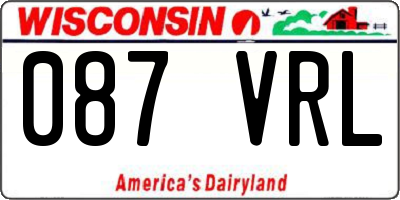 WI license plate 087VRL