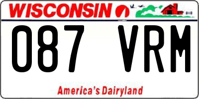 WI license plate 087VRM