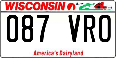 WI license plate 087VRO