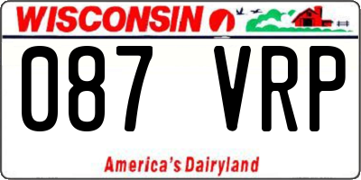 WI license plate 087VRP