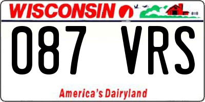 WI license plate 087VRS