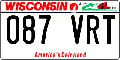 WI license plate 087VRT