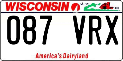 WI license plate 087VRX