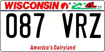 WI license plate 087VRZ