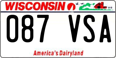 WI license plate 087VSA