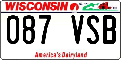 WI license plate 087VSB