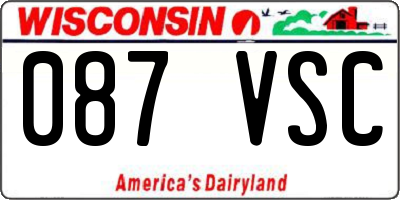 WI license plate 087VSC