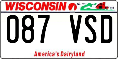 WI license plate 087VSD
