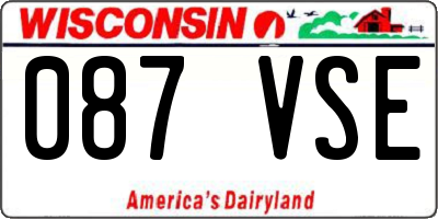 WI license plate 087VSE