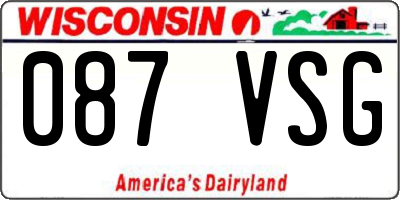 WI license plate 087VSG