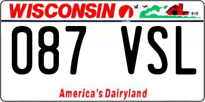 WI license plate 087VSL