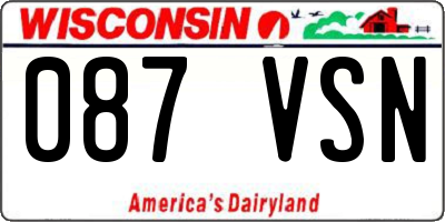 WI license plate 087VSN
