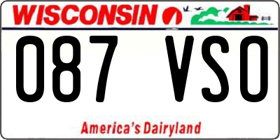 WI license plate 087VSO