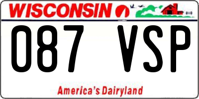 WI license plate 087VSP