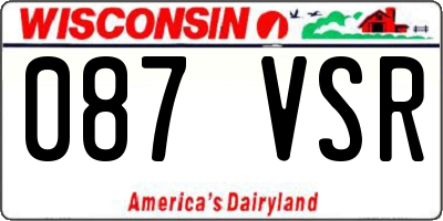 WI license plate 087VSR