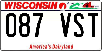 WI license plate 087VST