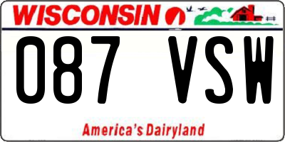 WI license plate 087VSW
