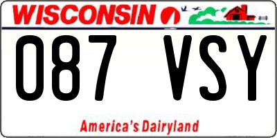 WI license plate 087VSY