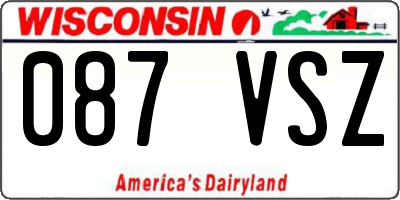 WI license plate 087VSZ