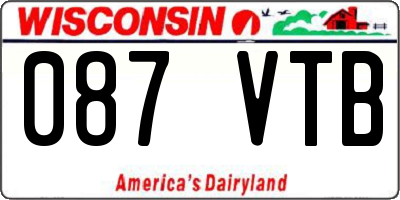 WI license plate 087VTB