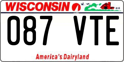 WI license plate 087VTE
