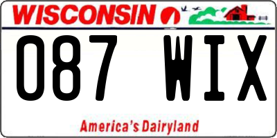 WI license plate 087WIX
