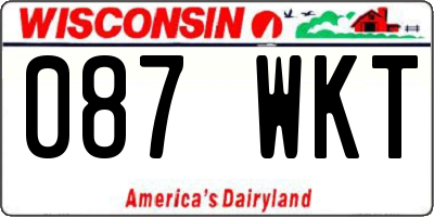 WI license plate 087WKT