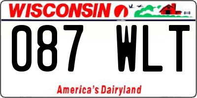 WI license plate 087WLT