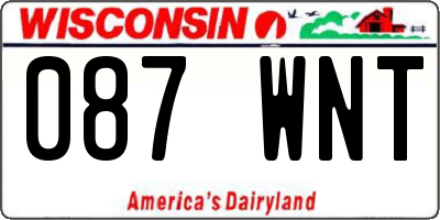 WI license plate 087WNT