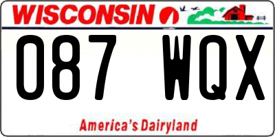 WI license plate 087WQX