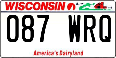 WI license plate 087WRQ