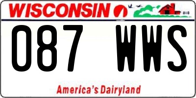 WI license plate 087WWS