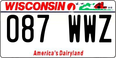 WI license plate 087WWZ