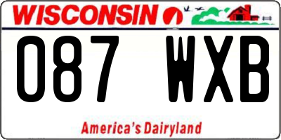 WI license plate 087WXB