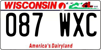 WI license plate 087WXC