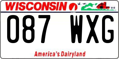 WI license plate 087WXG