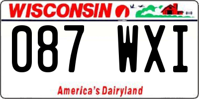 WI license plate 087WXI