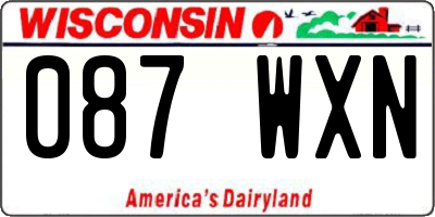 WI license plate 087WXN