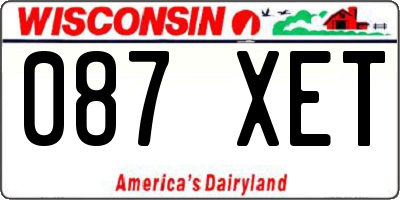 WI license plate 087XET