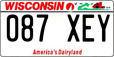 WI license plate 087XEY