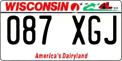 WI license plate 087XGJ