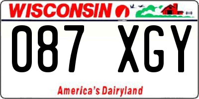 WI license plate 087XGY