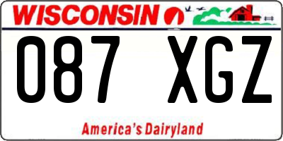 WI license plate 087XGZ