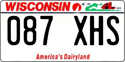 WI license plate 087XHS
