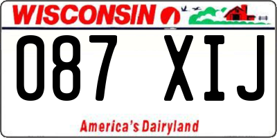 WI license plate 087XIJ