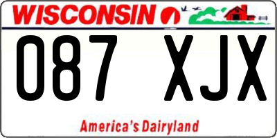 WI license plate 087XJX