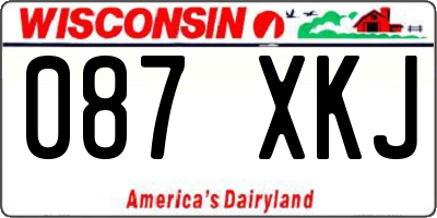WI license plate 087XKJ