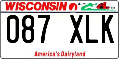 WI license plate 087XLK